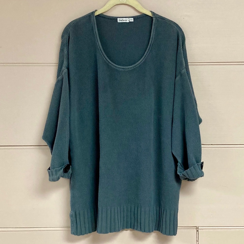 Textures Crewneck Three-Quarter Sleeve Sweater
